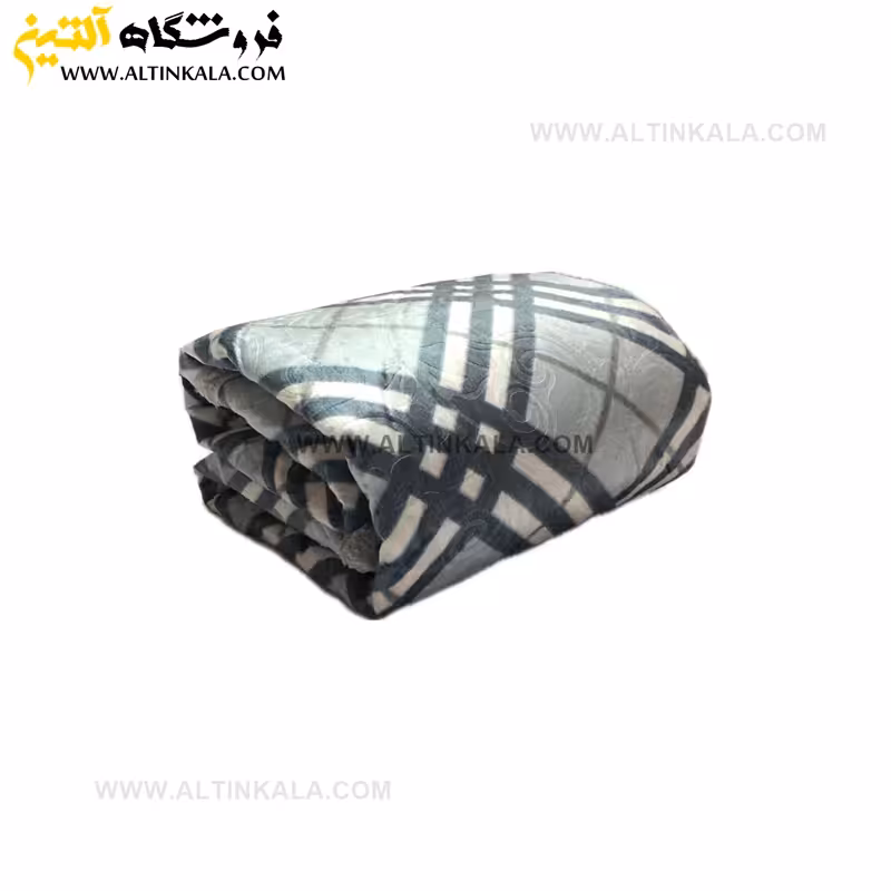 پتو گوسفندی نوجوان دولایه سایز 120×150 طرح چهارخانه ابی