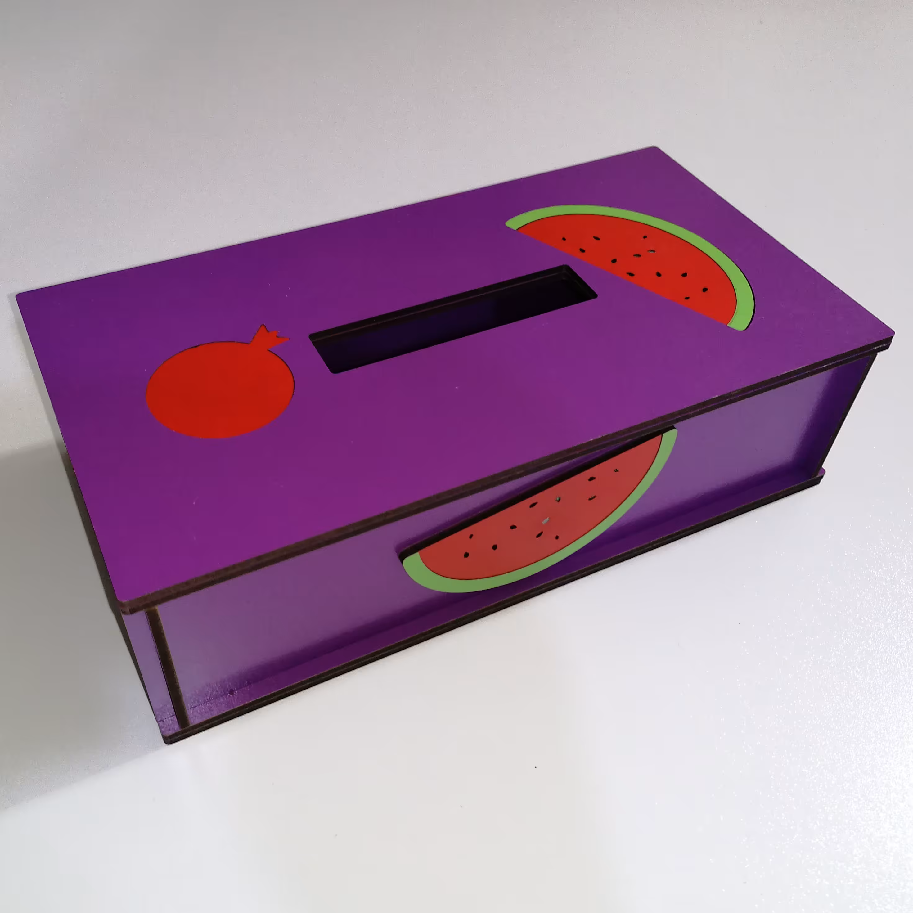 ست قاب دستمال و شکلاتخوری یلدا رنگ بنفش