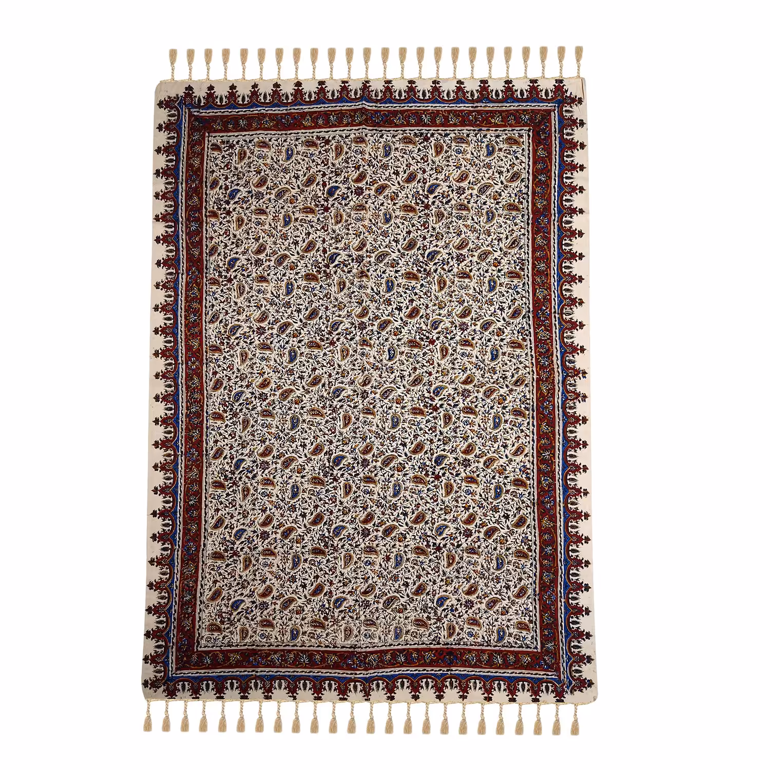 سفره قلمکارمستطیل بته بادامی اعلا 2متری