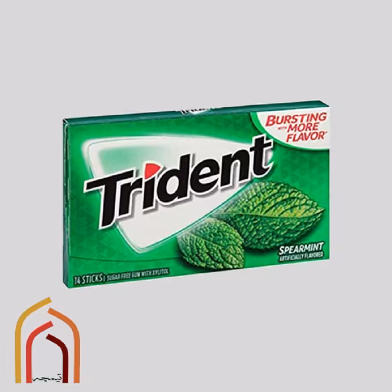 آدامس تریدنت 12 عددی با طعه نعنا محصول کشور آمریکا تاریخ فول