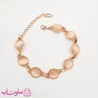 دستبند زنانه کلیو Clio رزگلد با کریستالهای دایره کد 300