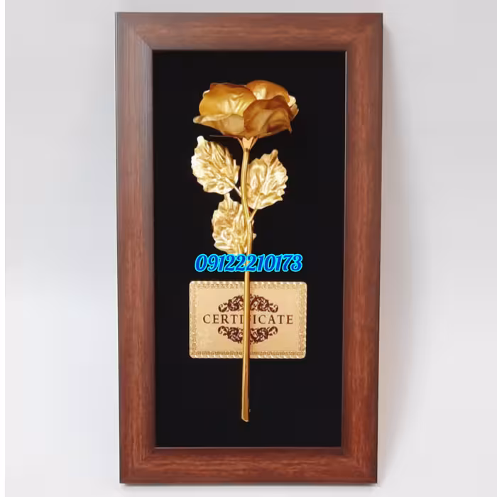 تابلو شاخه گل روکش طلا با شناسنامه اصلی