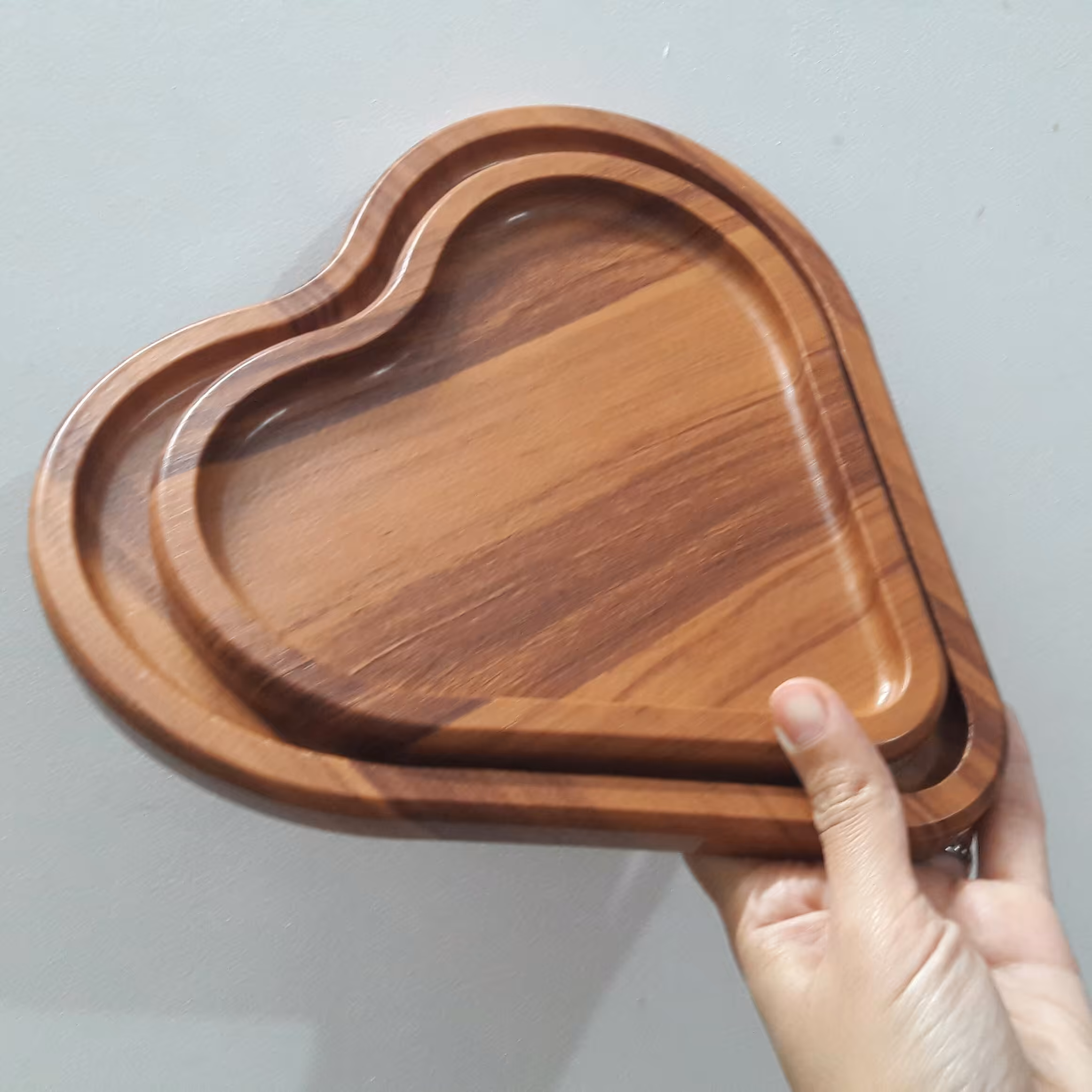 پیش دستی چوبی،ظرف چوبی،پیش دستی قلبی چوبی،پیش دستی