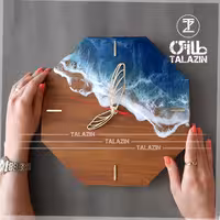 ساعت دیواری ، طرح دریا ، 30 سانت ، دستساز ، سبک