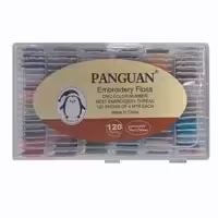 نخ گلدوزی پنگوئن مدل بوبین دار کد B12O مجموعه 120 عددی در 120 رنگ بدون تکرار (کیفیت عالی)