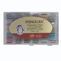 نخ گلدوزی پنگوئن مدل بوبین دار کد B12O مجموعه 120 عددی در 120 رنگ بدون تکرار (کیفیت عالی)