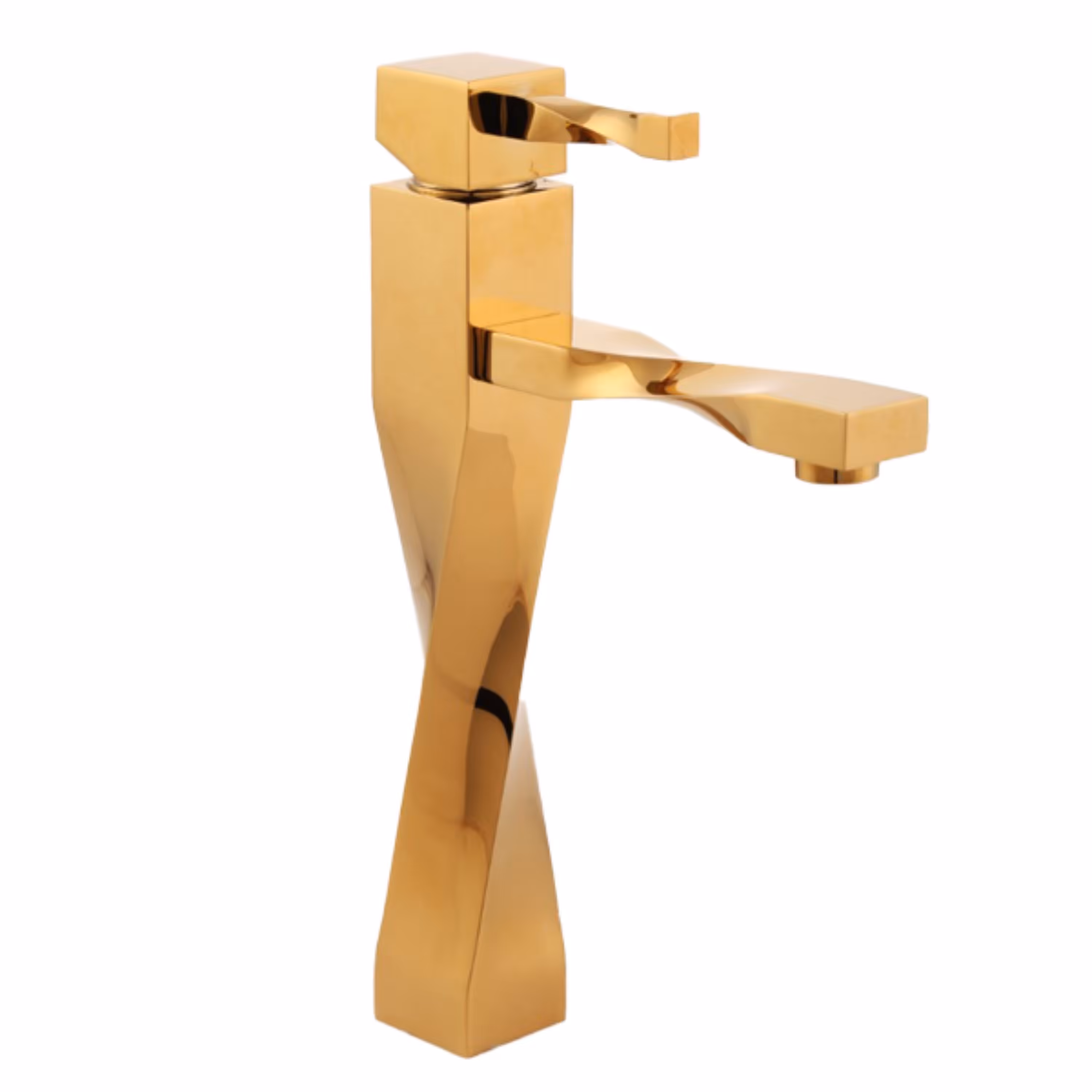 شیر روشویی پایه بلند فلت طلایی