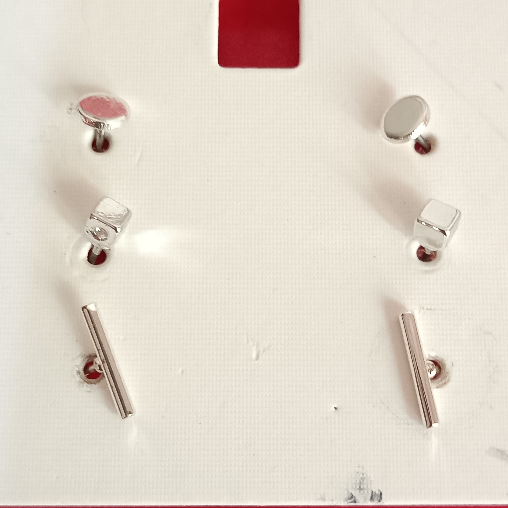 گوشواره سه جفت رنگ نقره ای فانتزی