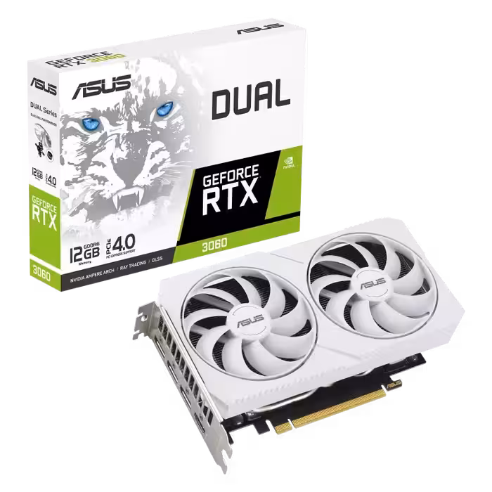 کارت گرافیک  ایسوس مدل Dual GeForce RTX 3060 White Edition حافظه 12 گیگابایت