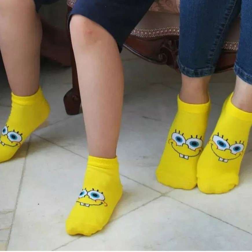 جوراب بچگانه باب اسفنجی مناسب 4 تا 9 سال مناسب دختر و پسر