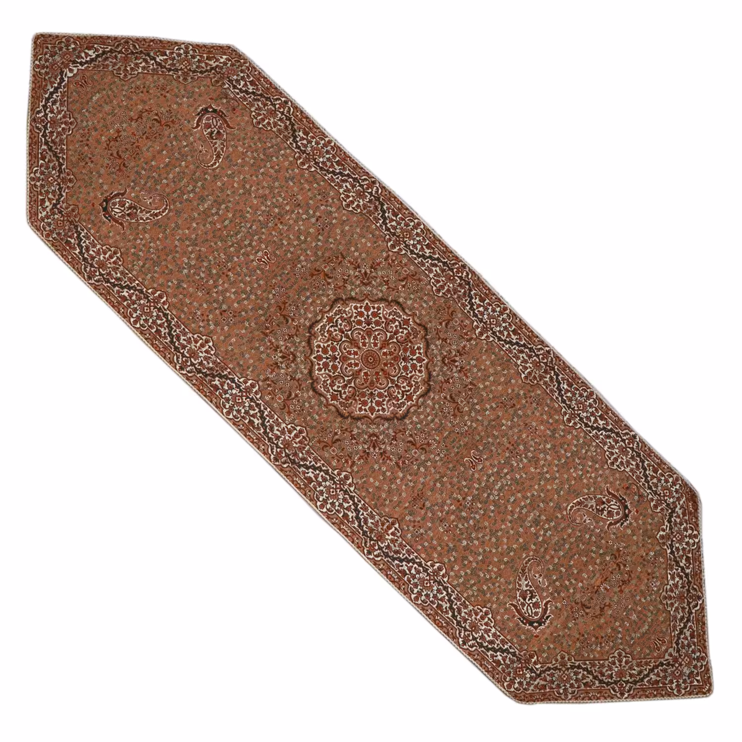 رومیزی ترمه رانر ابریشمی برند هاشمی کد 04