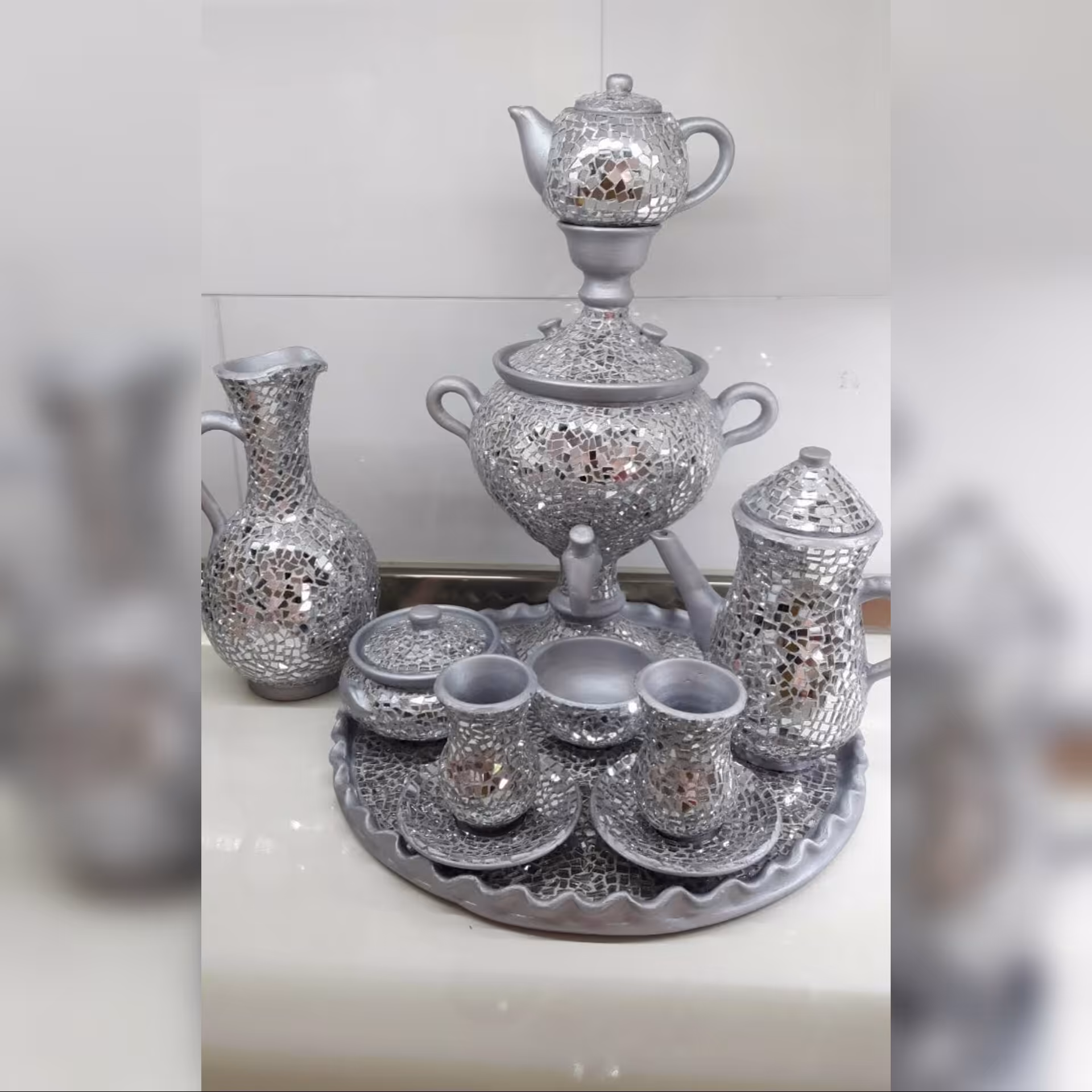 سماور آئینه کاری شده