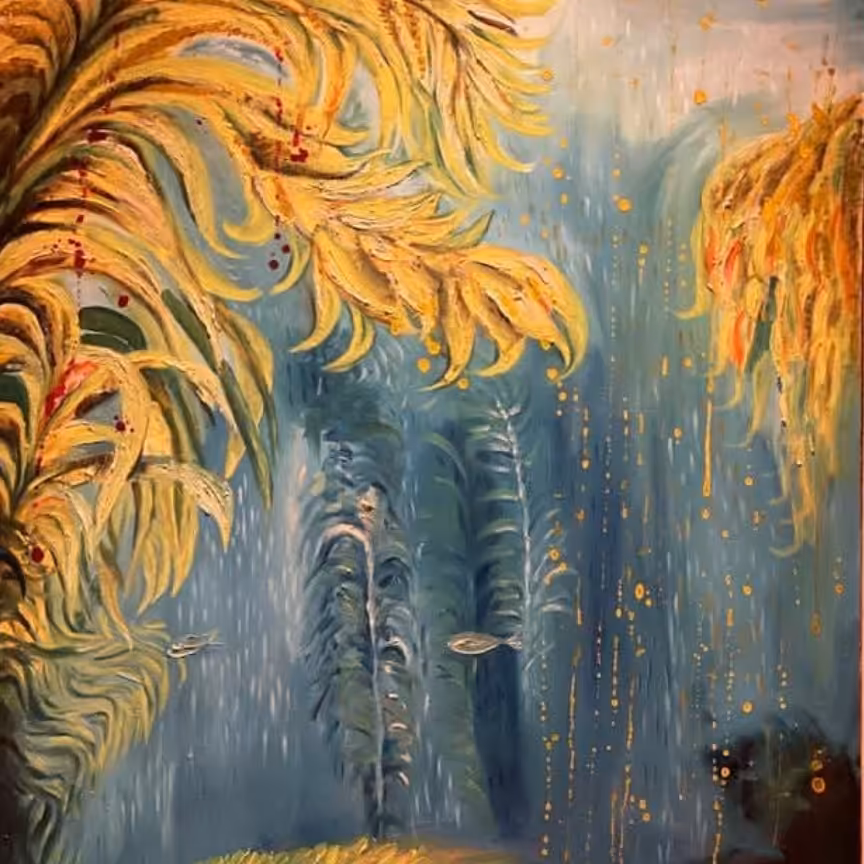 اثری رنگی از موجودات و دنیای زیر  آبها   100.70 . رنگ روغن