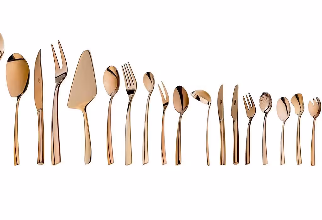 سرویس قاشق و چنگال 158 پارچه ناب استیل مدل Felorance برنز