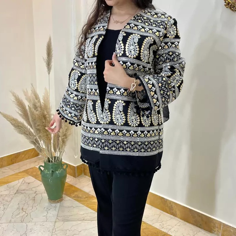 کت لینن سوزندو زی ،، داخل لمینت شده و گان دوزی