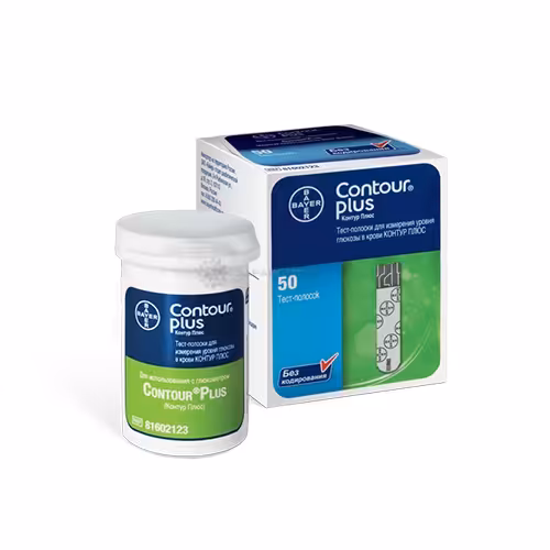 نوار تست قند خون کنتورپلاس CONTOUR PLUS بسته 50 عددی