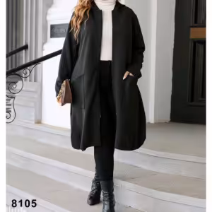 هودی بلند زیپ کلاهدار تو کرکی سایز بزرگ