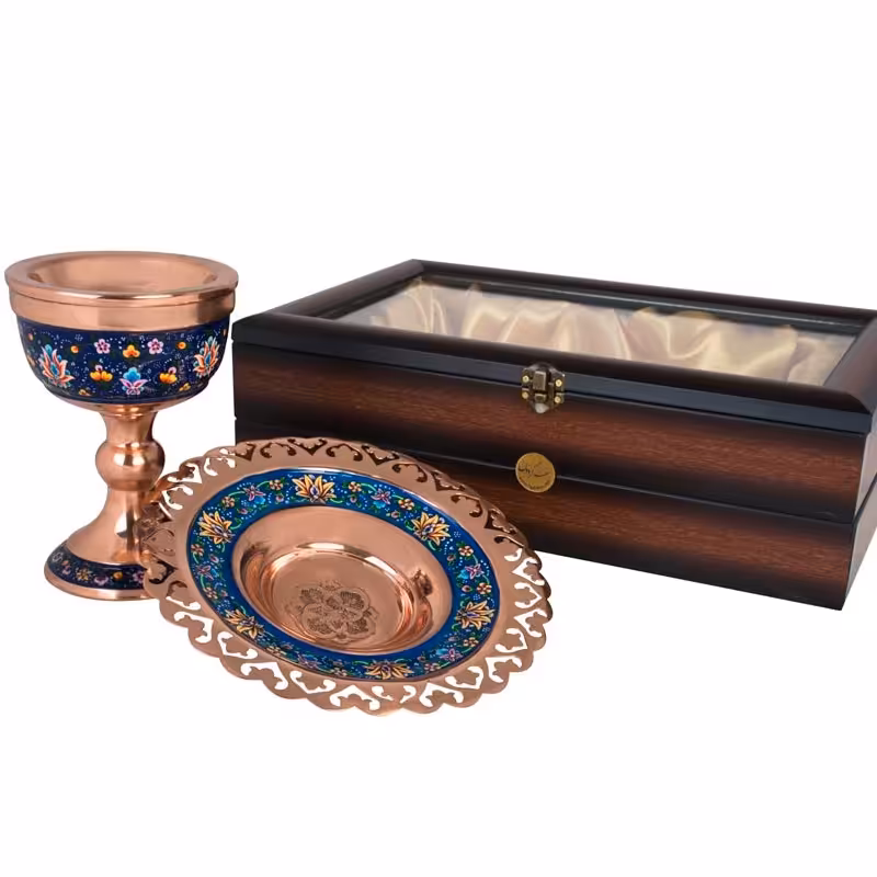 هدیه صنایع دستی پذیرایی مس و پرداز کادویی اصیل از برند هفت گردون