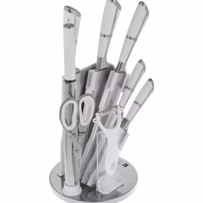 سرویس چاقوی 8پارچه ام ار اس-سرویس کارد اشپزخانه-پوست کن دار -چاقو تیز کن دار-کارد پذیرایی