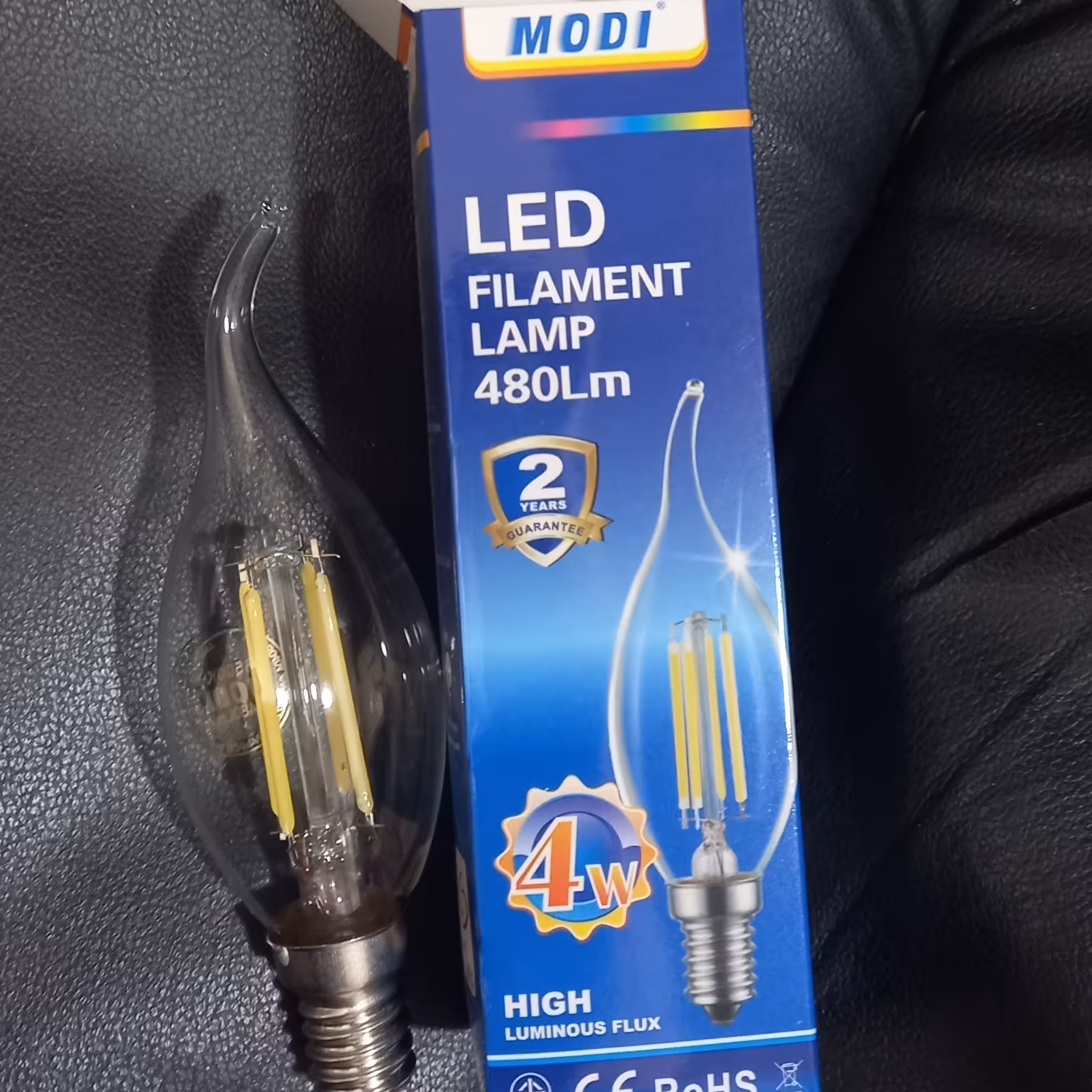 لامپ فلامنتی4وات لوستری شمعی