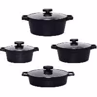 سرویس قابلمه 8 پارچه یونیک مشکی مدل دیاموند کد un-8500