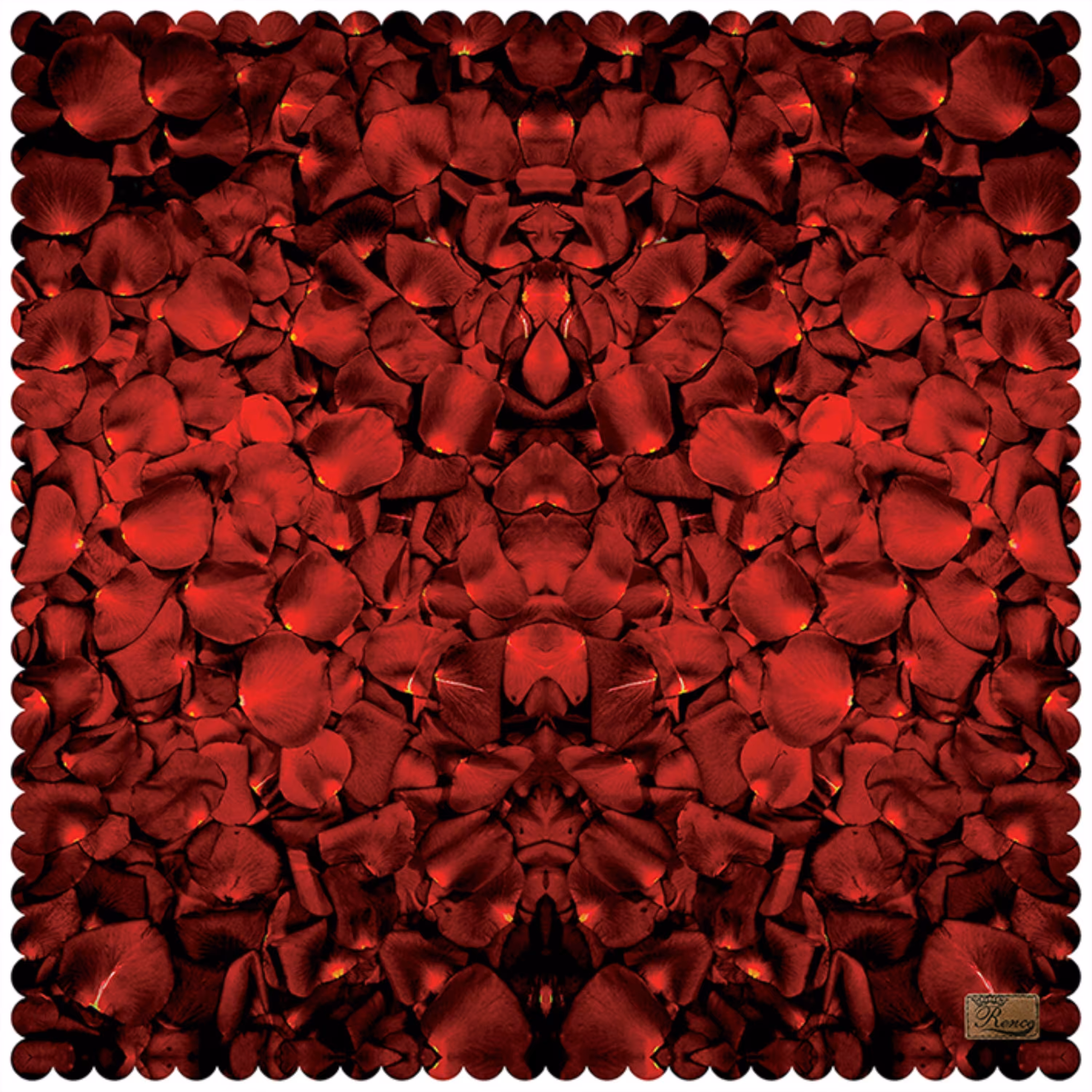 رومیزی مخمل طرح گلبرگ سایز 90 در 95 مدل T1-803 شرکت رنس