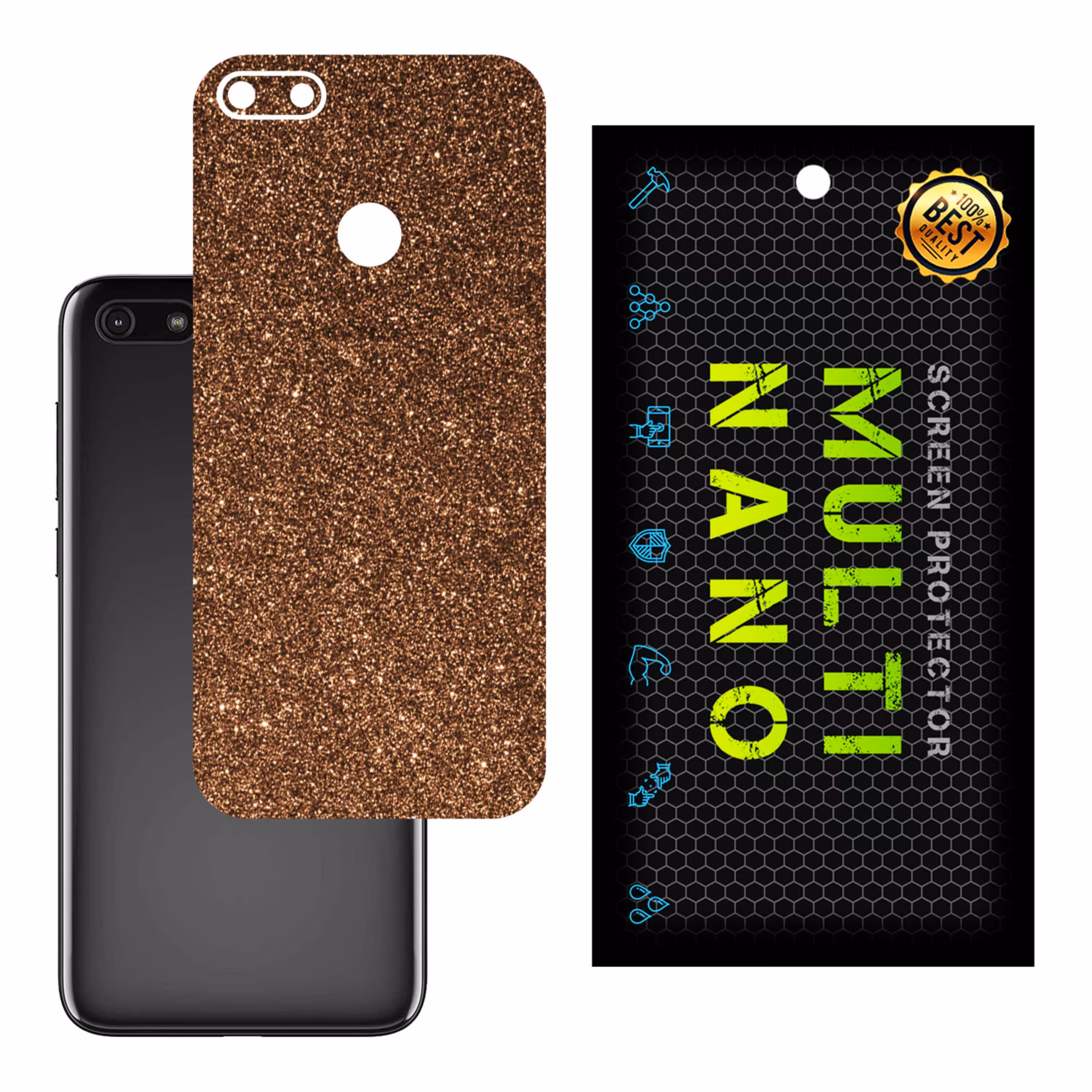 برچسب پوششی MultiNano مدل X-G1F-Bronze برای پشت موبایل موتورولا Moto E6 Play