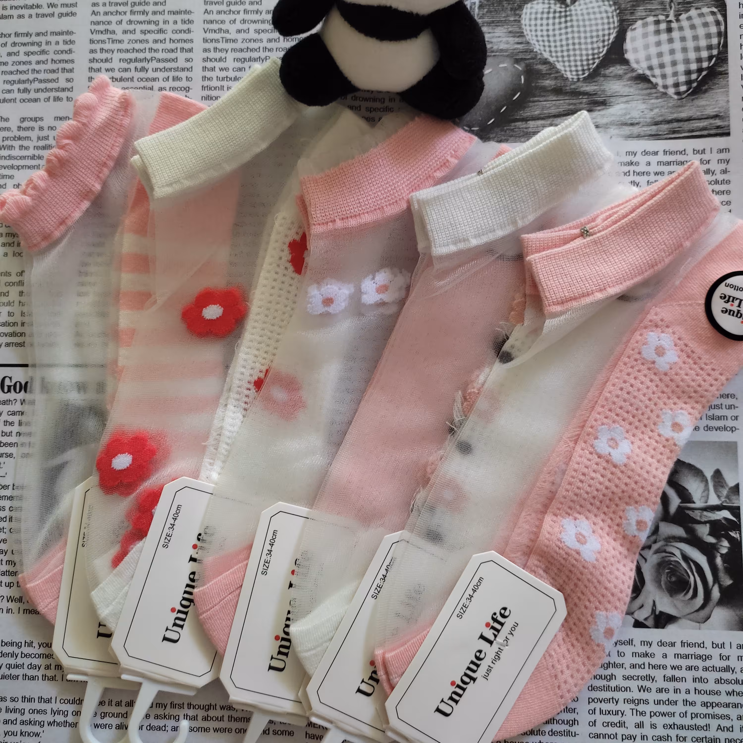 جوراب مچی طرح گل بابونه جذاب 