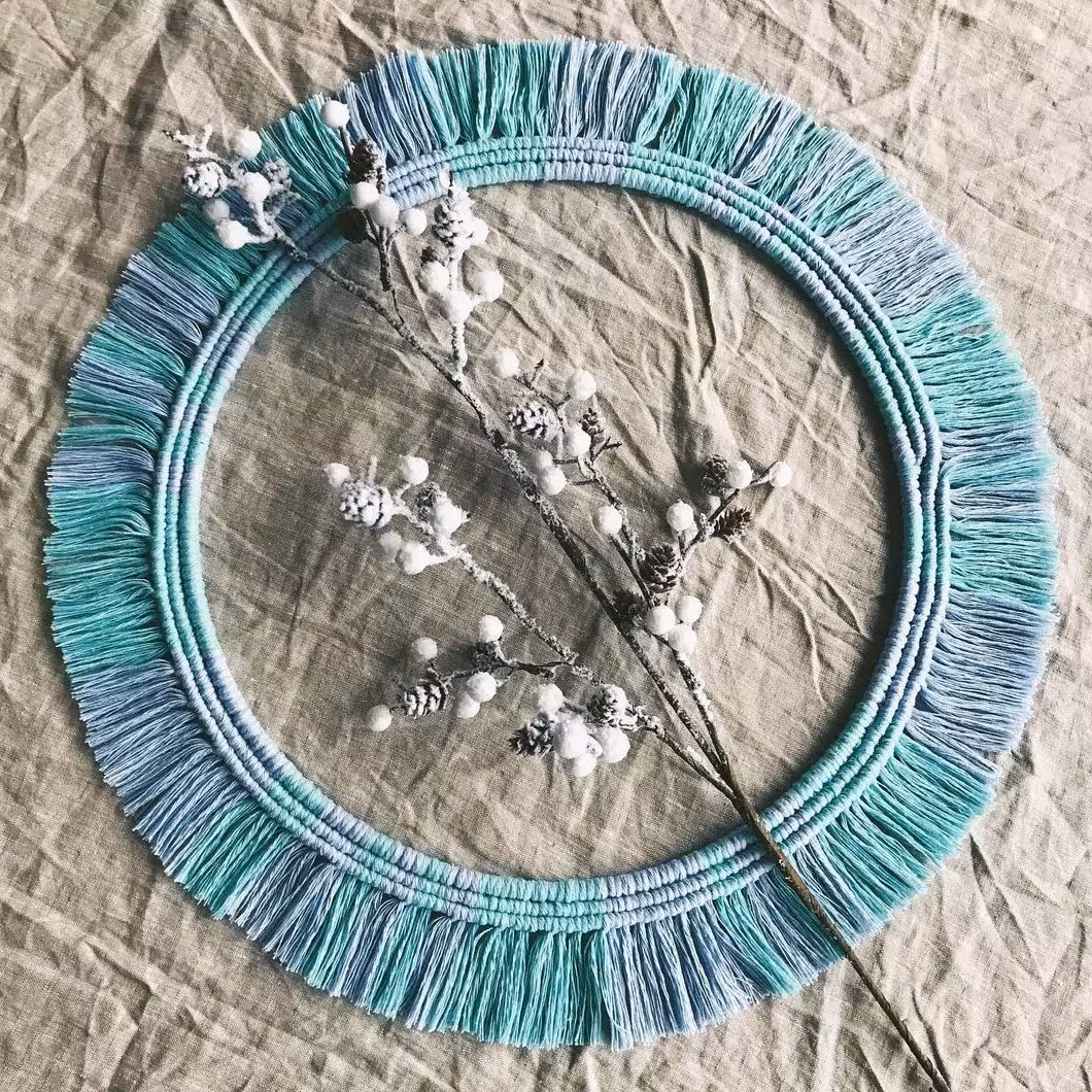 قاب آینه مکرومه بافی خوشرنگ