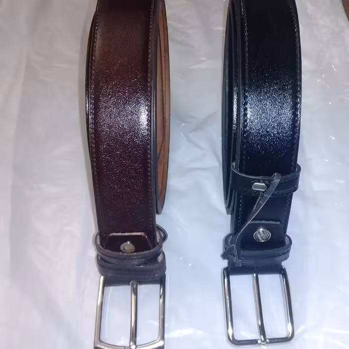 کمربند چرم  طبیعی با قلاب زبانه دار 