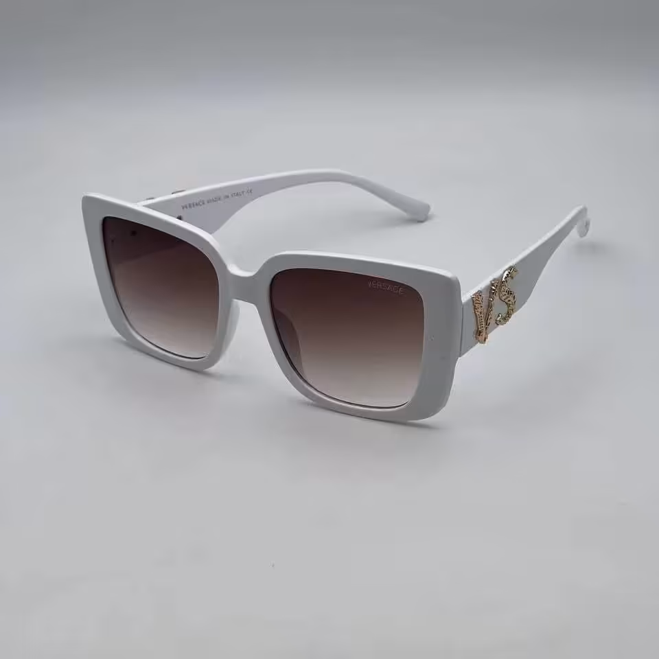 عینک آفتابی زنانه ومردانه مارک ورساچ (رنگ فریم سفید عدسی قهوه ای)