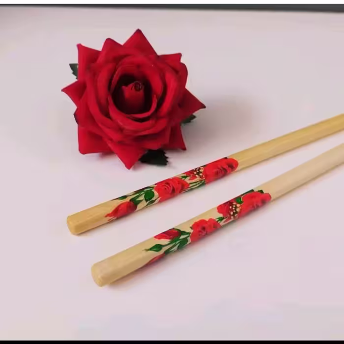 چاپستیک  چوبی  طرح دار 10عددی (چوب غذا خوری کره ای)