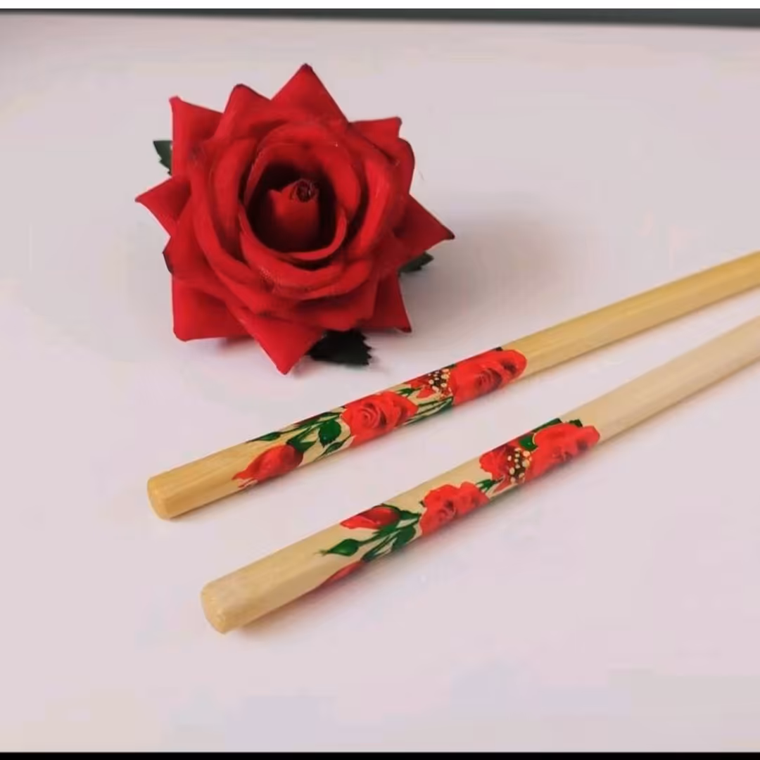 چاپستیک  چوبی  طرح دار 10عددی (چوب غذا خوری کره ای)