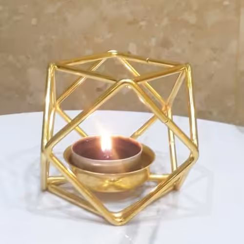 جا شمعی نقلی فلزی طلایی  فروش عمده 