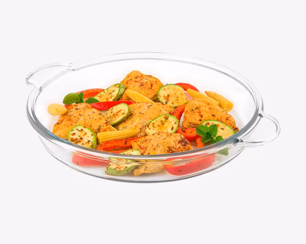 تابه گرد شیشه‌ای 3.4 لیتر لیمون کد  2236