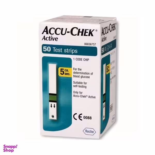 نوار تست قند خون آکیو چک (Accu-Chek) مدل اکتیو رنگ سبز