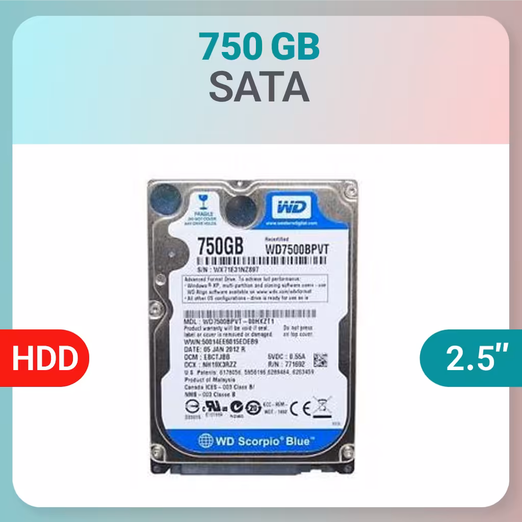 هارد استوک لپ تاپ SSD 750GB Sata