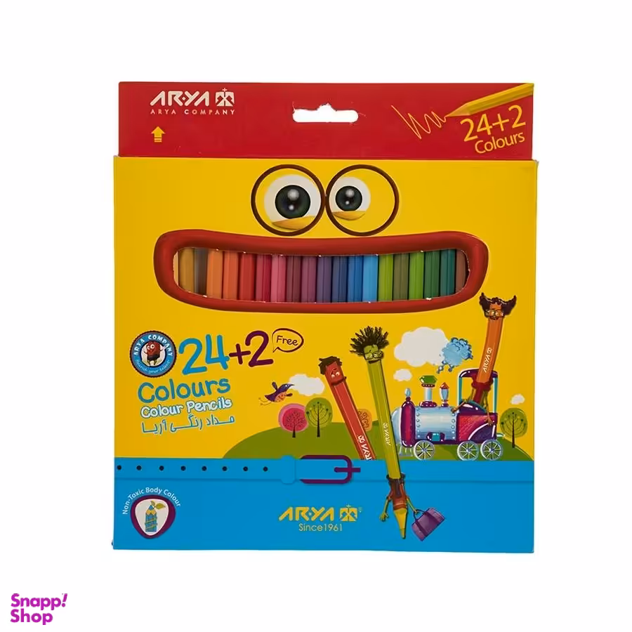 مداد رنگی 24 رنگ آریا مدل 3017