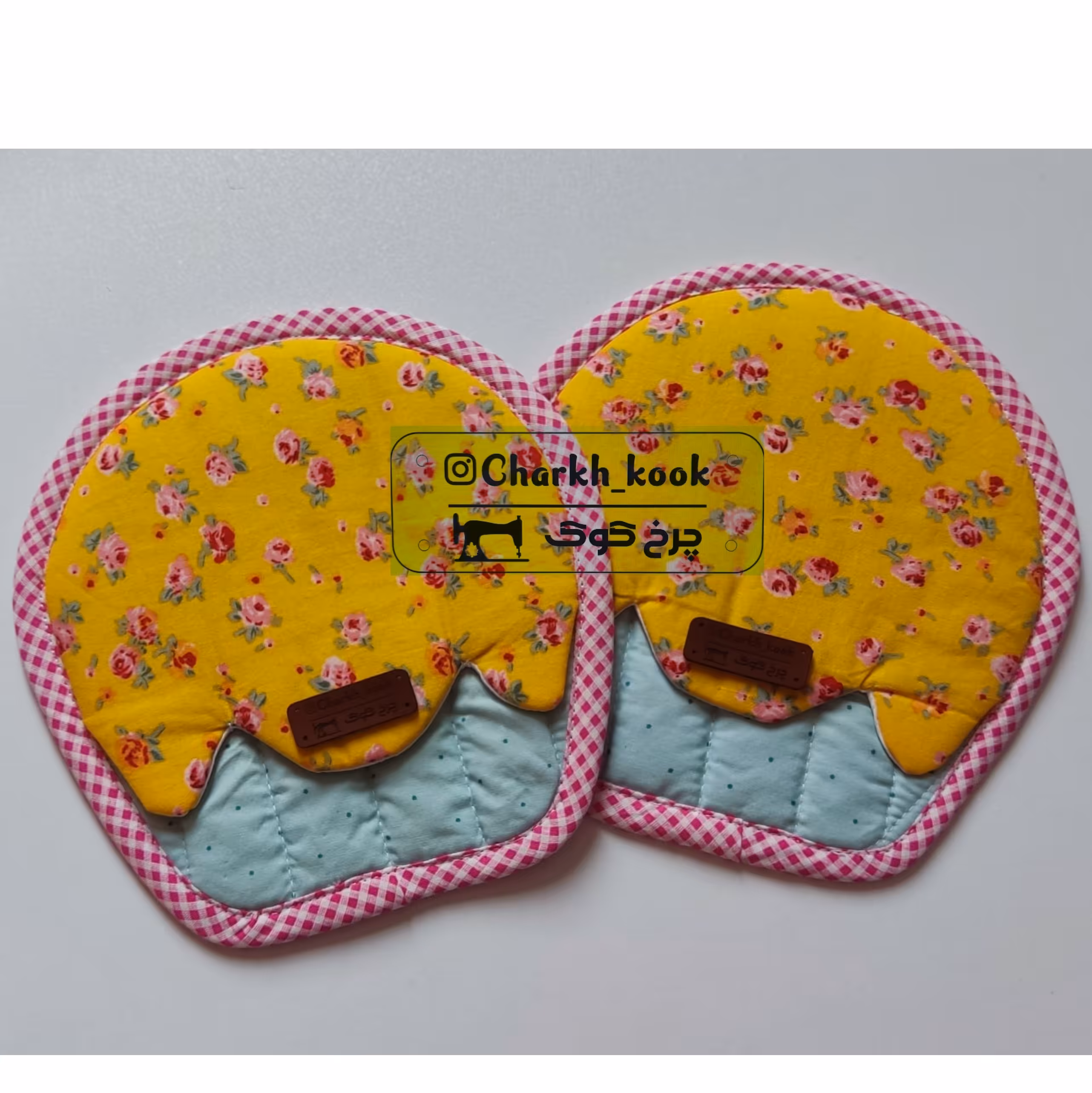 سرویس پارچه ای آشپزخانه دستگیره آشپزخانه مدل کاپ کیک کتان نخ