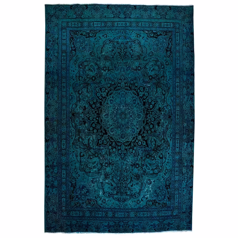 فرش دستبافت رنگ شده هشت متری طرح وینتج کد  7451