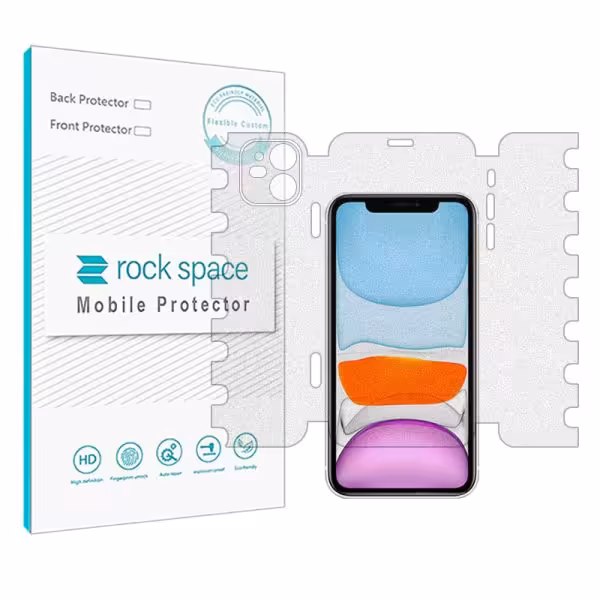 گلس فول کاور آیفون 11 مدل نانو هیدروژل گیمینگ برند راک اسپیس سایز L کد 13161