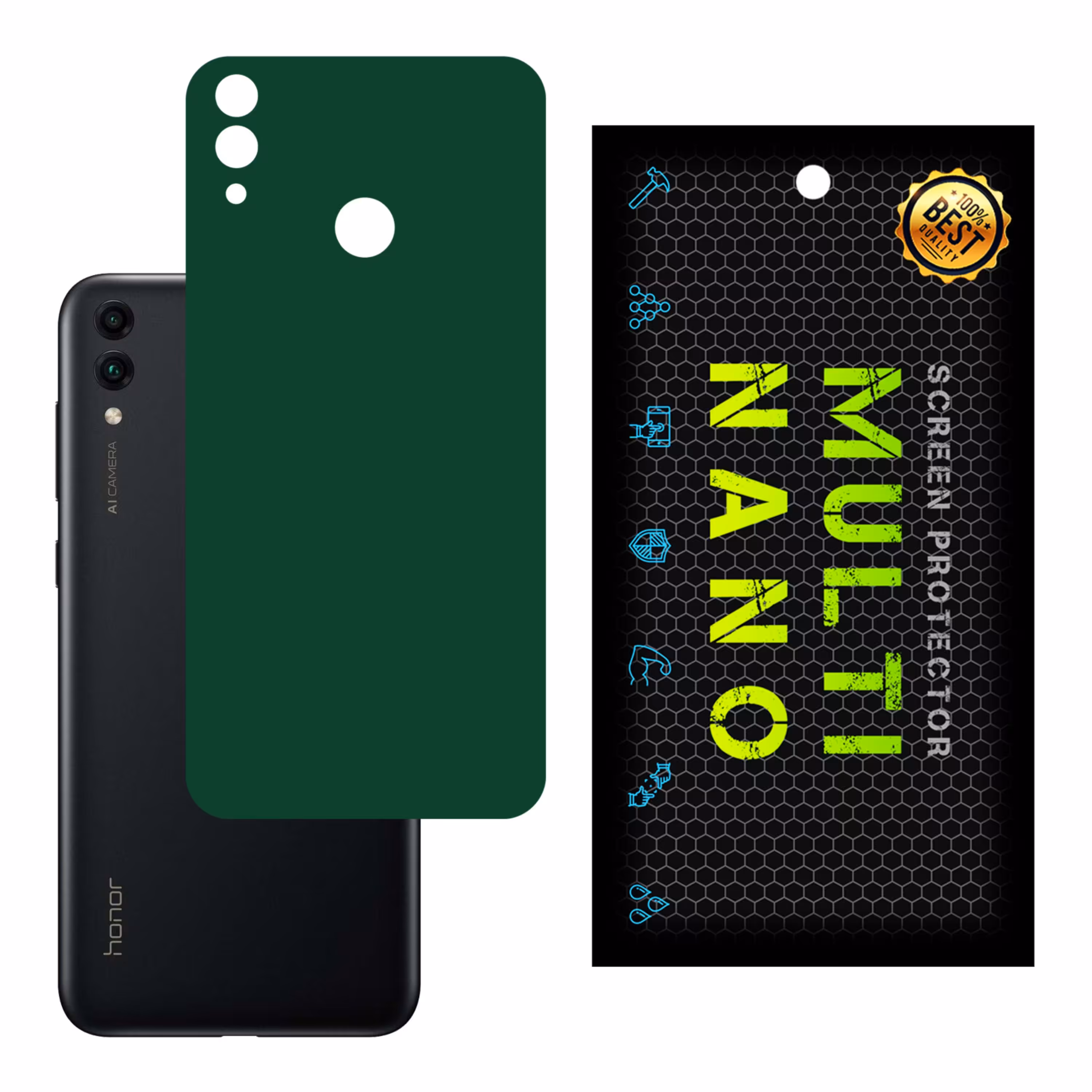 برچسب پوششی MultiNano مدل X-F1M-Green برای پشت موبایل هواوی  Honor 8C
