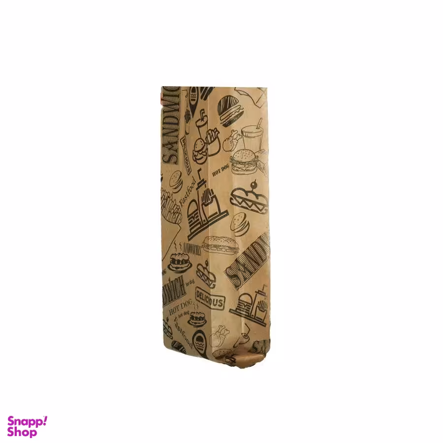 پاکت یکبار مصرف ساندویچ مدل SK بسته 20 عددی رنگ نسکافه ای