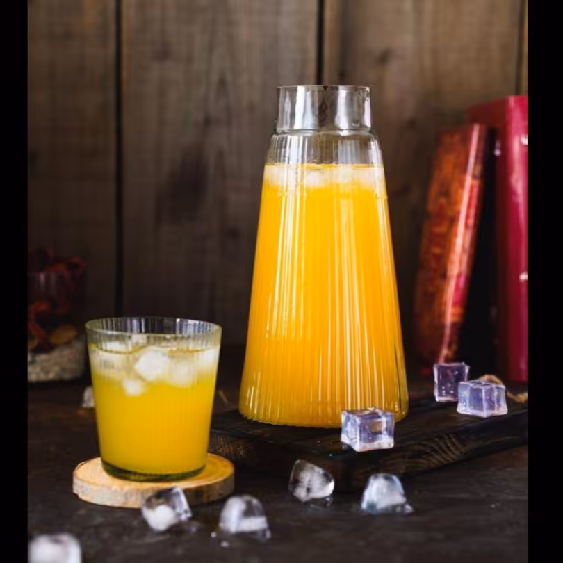 پارچ شبِ شیشه ای آرارات به همراه لیوان شیشه ای و پک لمینتی