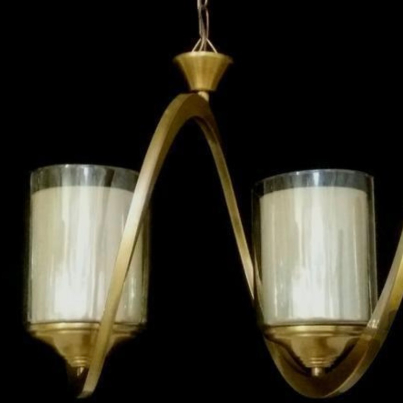 لوستر فنری 2 شعله دو گلس