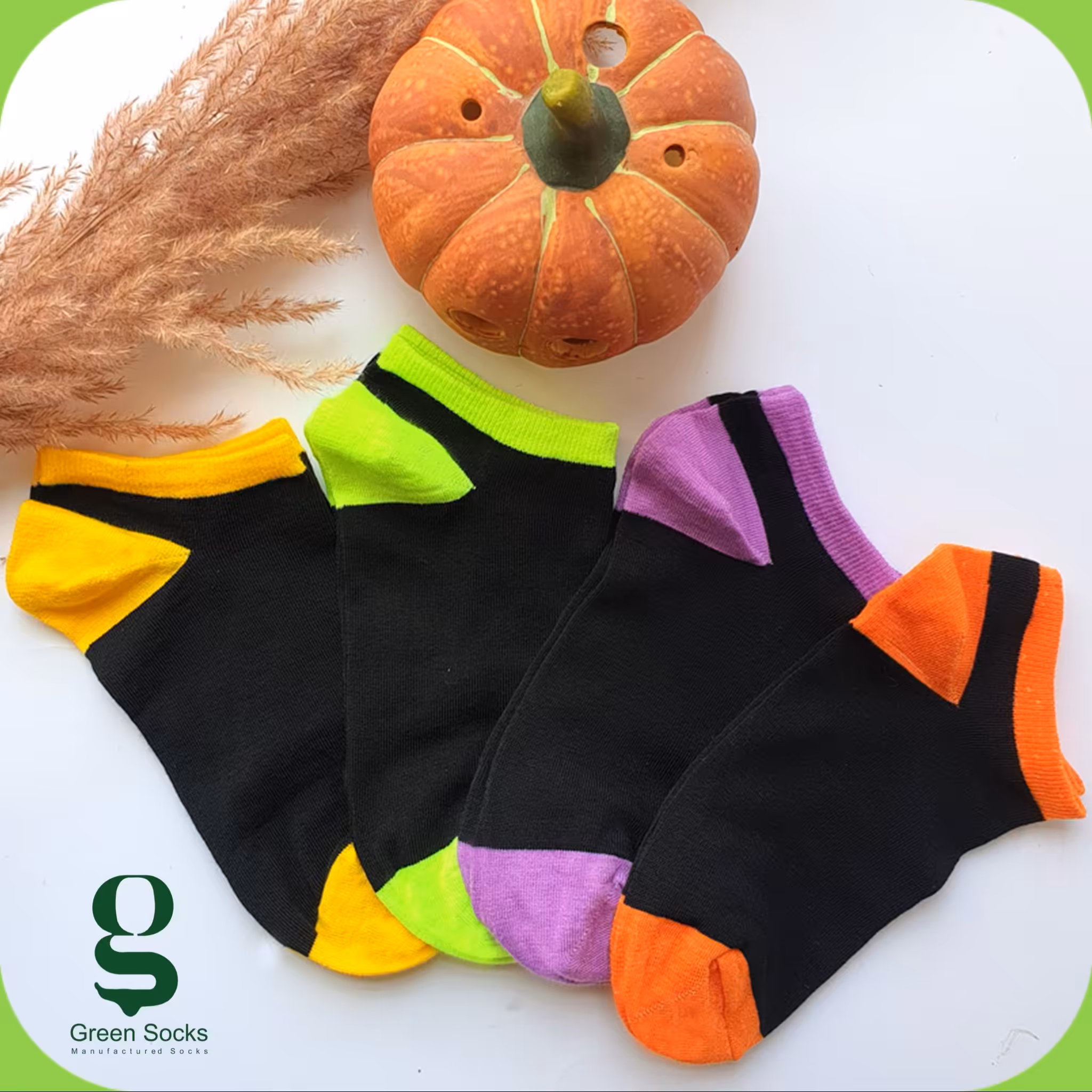 جوراب مچی پاشنه و پنجه رنگی