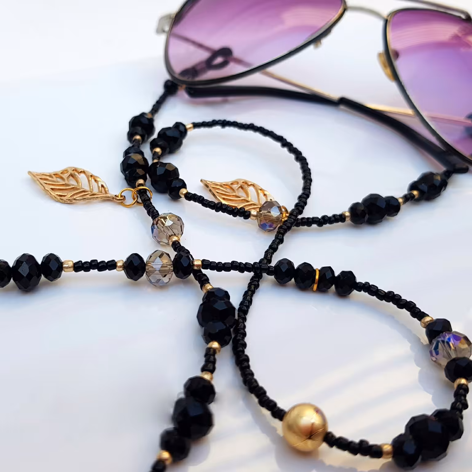 بند عینک 1 مشکی طلایی