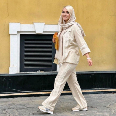 مانتو شلوار زنانه لنین مدل سودا