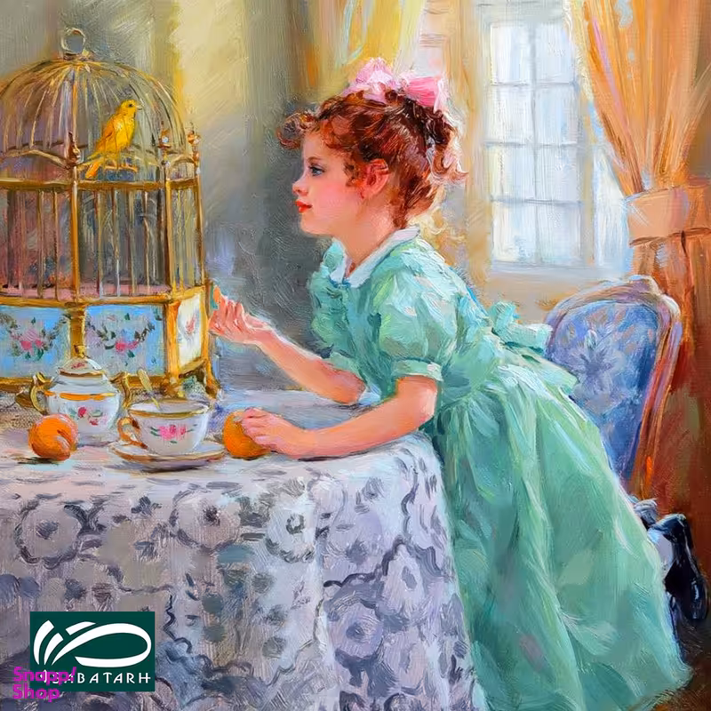 تابلو شاسی صبا طرح مدل دختر و پرنده ها کد M185