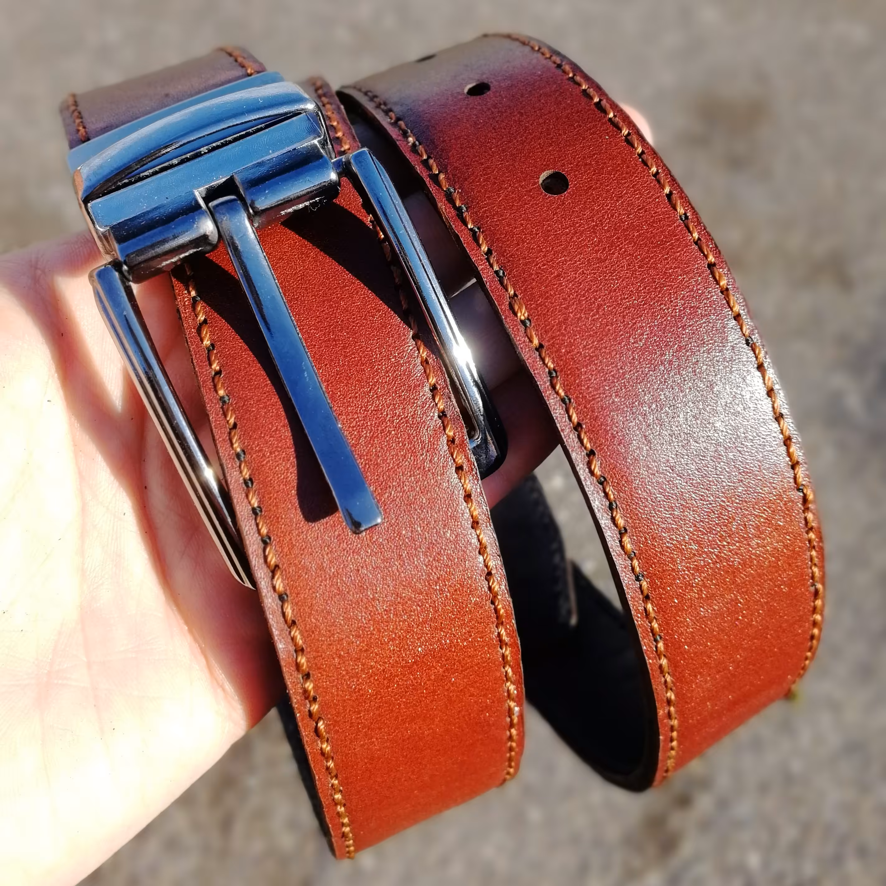 کمربنددورو،چرمگاوی،دوخت ابریشم،دوخت بادست،سگک استیل، 